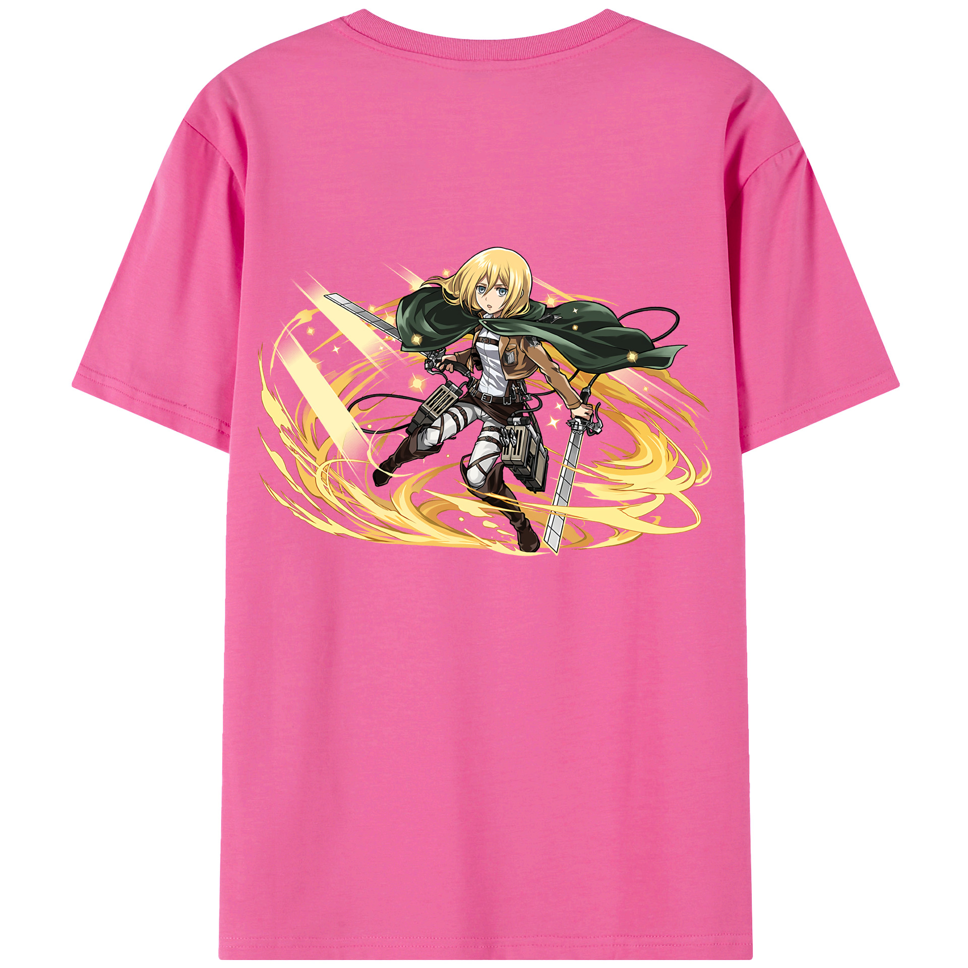 （画像用） 進撃の巨人 クリスタ·レンズ Attack on Titan Christa Lenz レディース半袖Tシャツ(バックプリント)
